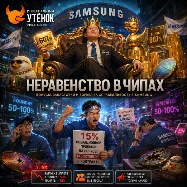 Обложка Внутренние разногласия в Samsung: бонусный дисбаланс привел к крупнейшей забастовке в истории компании