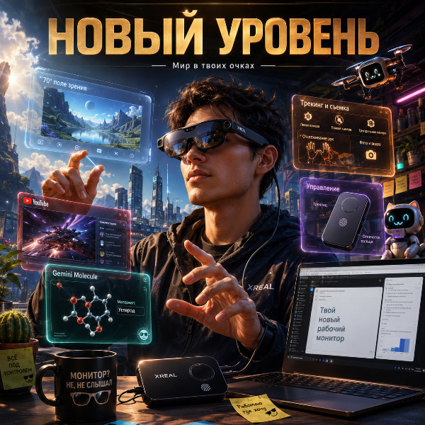 Обложка Xreal Project Aura: Максималистская AR-гарнитура на базе Android XR
