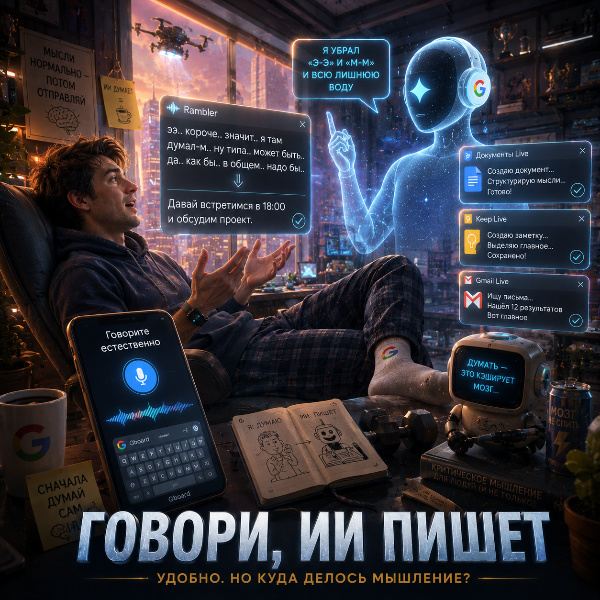 Обложка Google меняет способ общения с ИИ: от команд к естественной речи