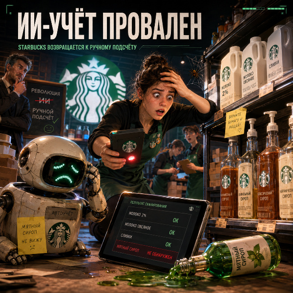 Обложка Starbucks отказывается от ИИ-системы учета запасов после девяти месяцев проблем