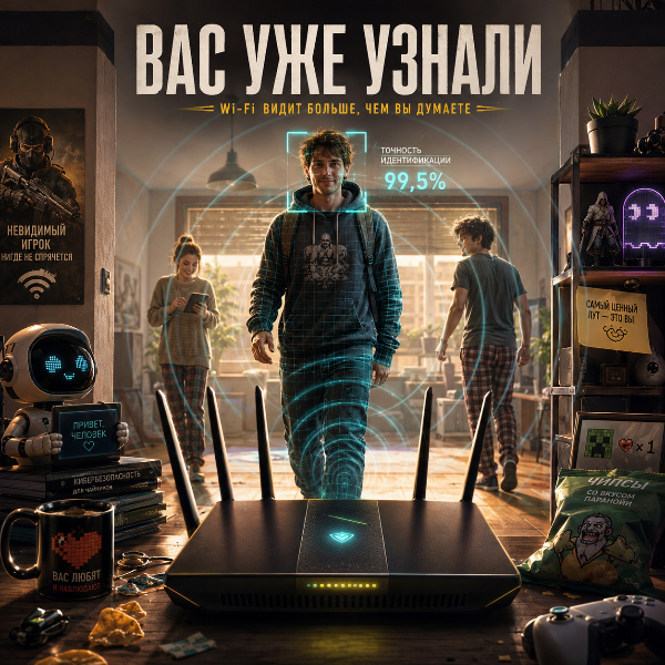 Обложка Исследователи продемонстрировали метод идентификации людей через Wi-Fi с точностью 99,5%