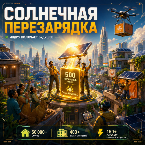 Обложка Индийский стартап SolarSquare готовится к новому раунду финансирования на фоне роста рынка солнечной энергетики