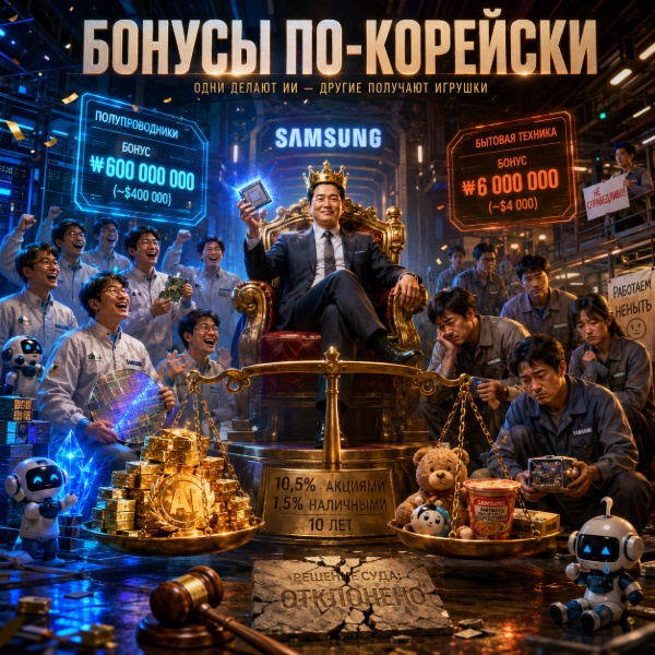 Обложка $400k против $4k: корейский суд узаконил бонусное неравенство в Samsung, под удар попадают поставки HBM для Nvidia