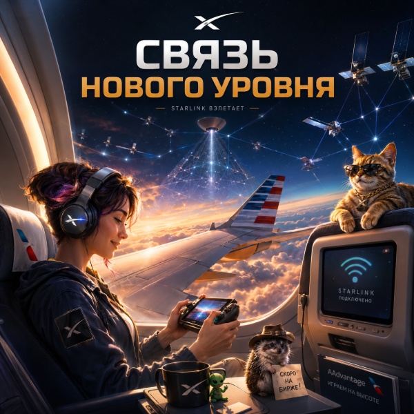 Обложка Starlink подключит Wi-Fi на рейсах American Airlines