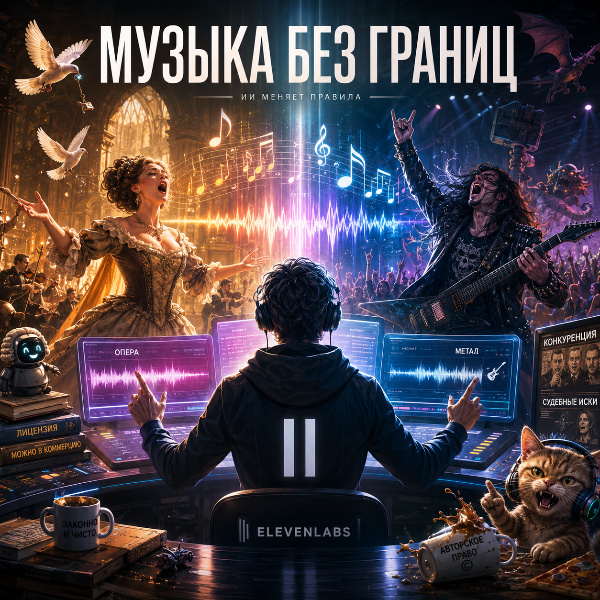 Обложка ElevenLabs представила Music v2: ИИ-модель, переключающая жанры в рамках одного трека