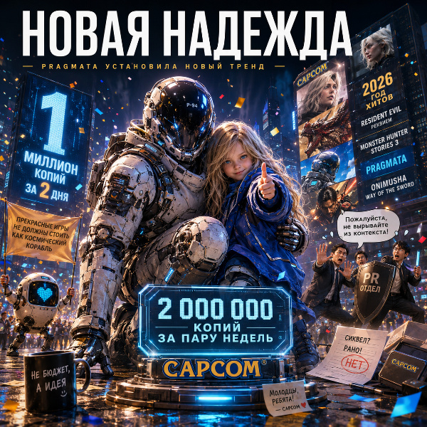 Обложка Capcom рассматривает возможность сиквела Pragmata: продажи новинки студии достигли 2 млн копий