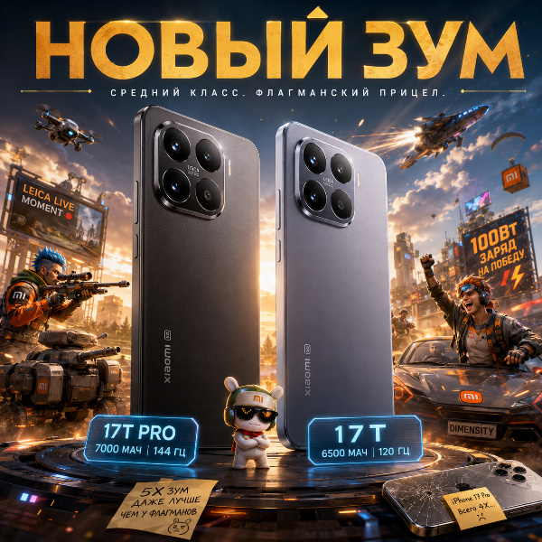 Обложка Xiaomi представляет серию 17T: среднебюджетные смартфоны с мощными телефотокамерами