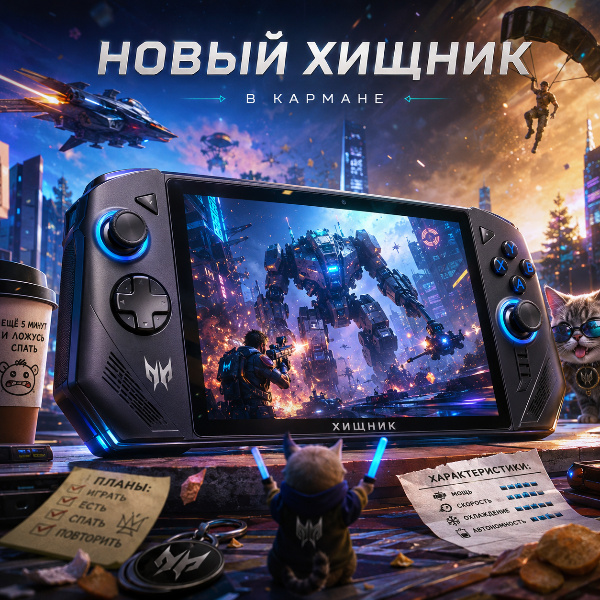 Обложка Acer Predator Atlas 8: Портативная консоль на Intel Arc G3 с улучшенным охлаждением