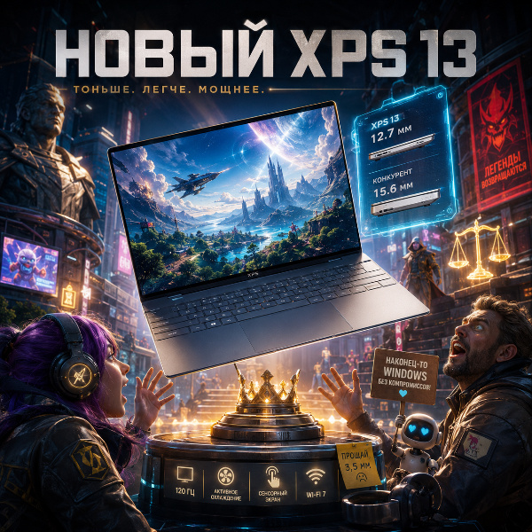 Обложка Dell возвращает XPS 13: доступный премиум ультрабук для конкуренции с MacBook Neo