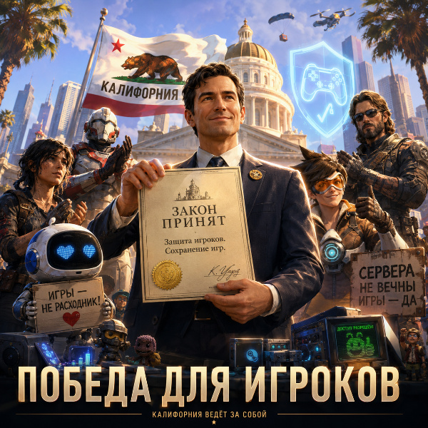 Обложка Закон «Защити наши игры» принят в Калифорнии: движение Stop Killing Games набирает обороты в США