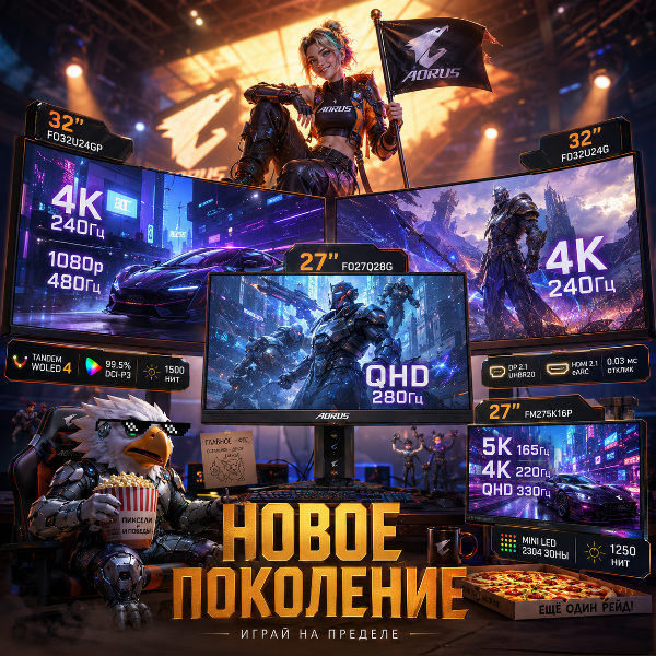Обложка Gigabyte представила на Computex 2026 новые игровые мониторы Aorus Elite с технологией WOLED четвертого поколения