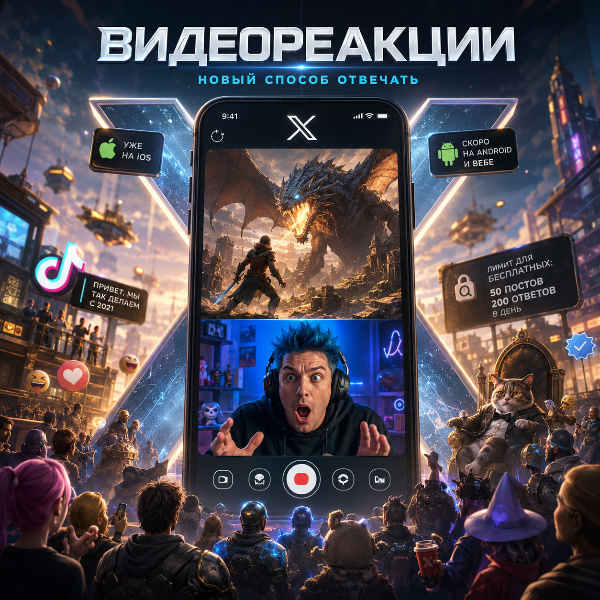 Обложка X запускает функцию «React with Video» для видео-ответов на посты