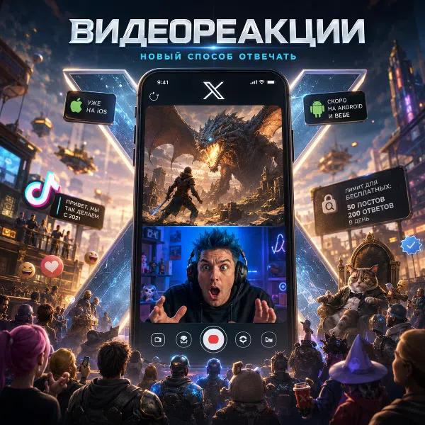 Обложка X запускает функцию «React with Video» для видео-ответов на посты