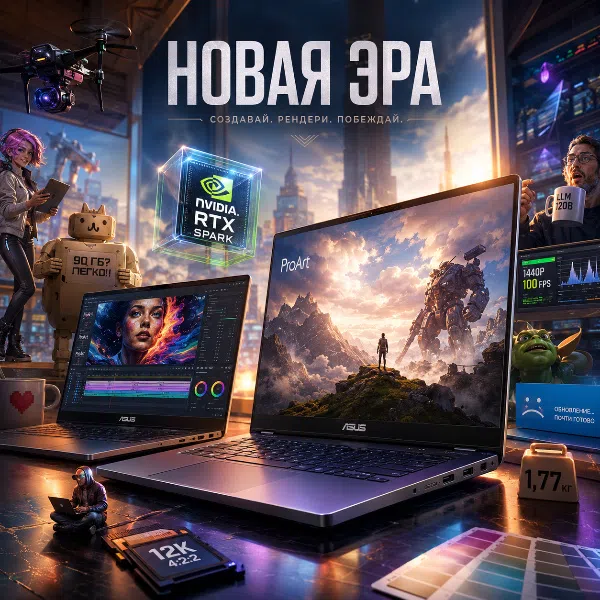 Обложка ASUS представила ноутбуки ProArt на чипе NVIDIA RTX Spark: конкуренты MacBook Pro
