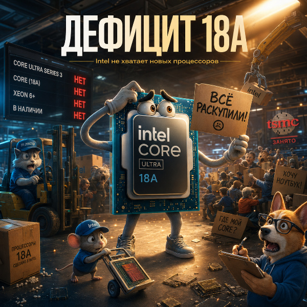 Обложка Intel испытывает трудности с поставками процессоров Core и Core Ultra Series 3