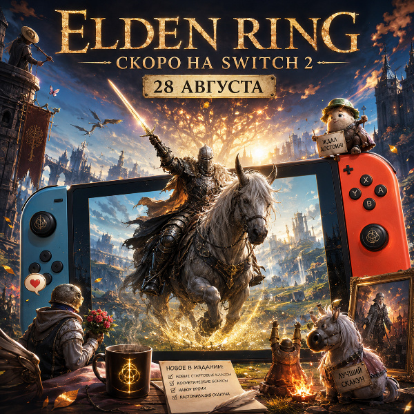 Обложка Elden Ring: Tarnished Edition выйдет на Nintendo Switch 2 28 августа