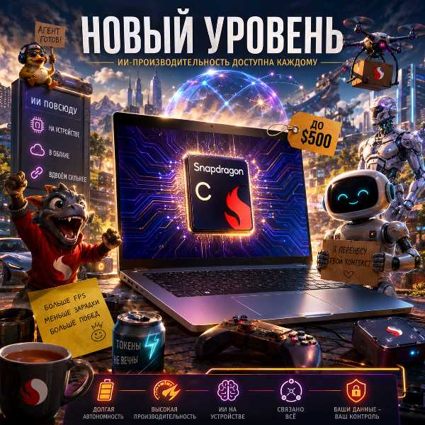 Обложка Qualcomm представляет Snapdragon C: новая эра ультрабюджетных ноутбуков