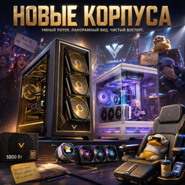 Обложка FormulaV Line представила новые корпуса для ПК на Computex 2026: Air Power G10 с наклонными вентиляторами и Crystal Z3 с панорамным дизайном