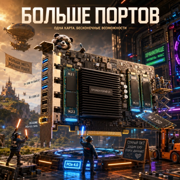 Обложка Чипсет материнской платы на плате расширения: WisdPi и Minisforum предлагают мощные PCIe-карты ввода-вывода