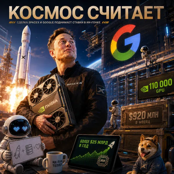 Обложка SpaceX и Google заключили многолетнюю сделку по аренде вычислительных мощностей на сумму $920 млн в месяц