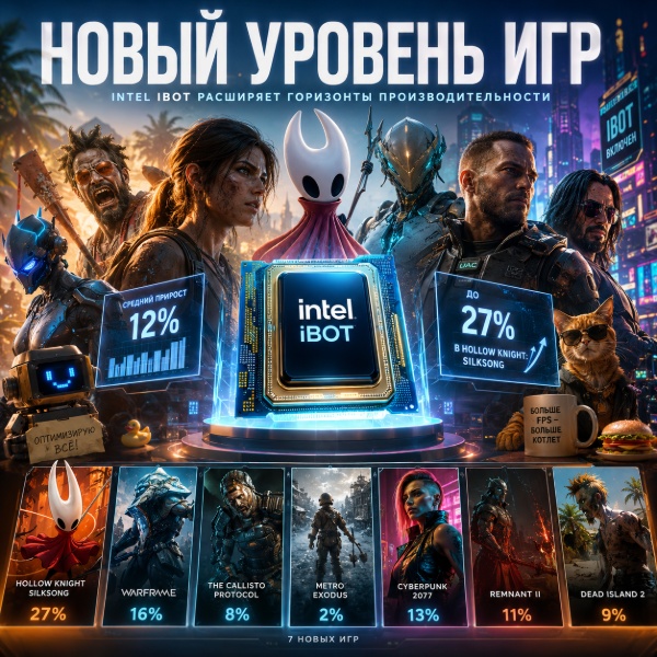 Обложка Intel расширяет поддержку инструмента iBOT: семь новых игр и прирост производительности до 27%