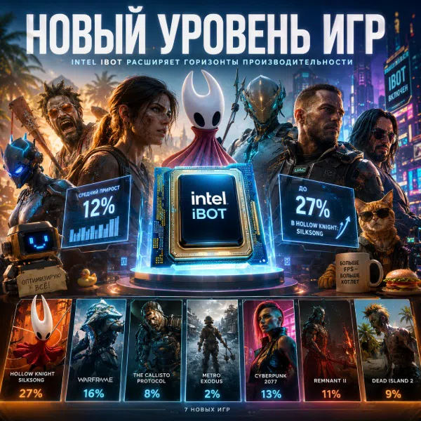 Обложка Intel расширяет поддержку инструмента iBOT: семь новых игр и прирост производительности до 27%