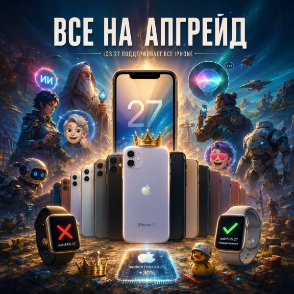 Обложка Apple продлила поддержку iPhone 11 в iOS 27: фокус на производительность и ИИ