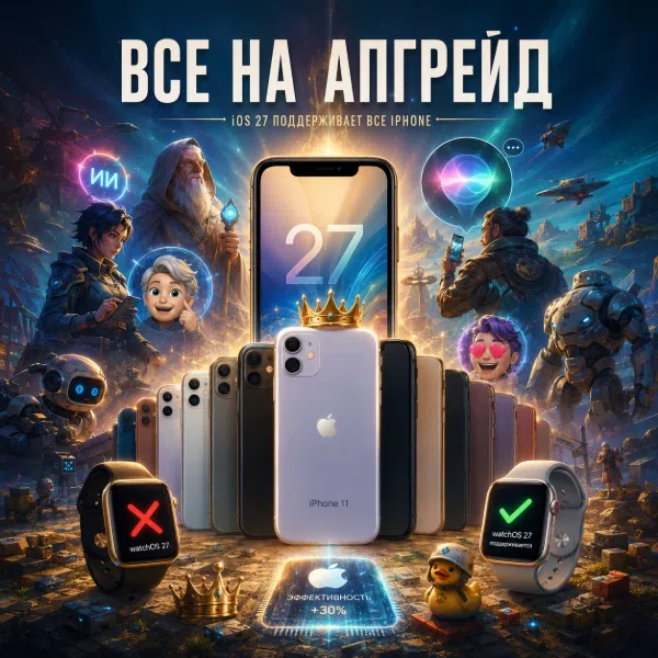 Обложка Apple продлила поддержку iPhone 11 в iOS 27: фокус на производительность и ИИ