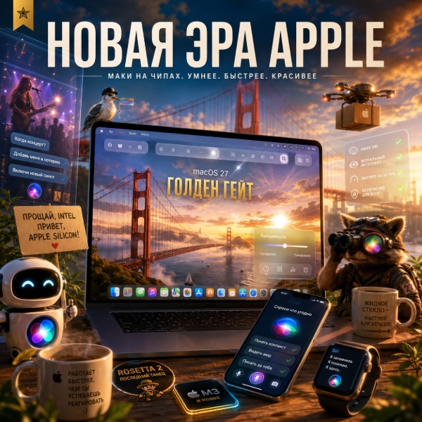 Обложка Apple анонсировала macOS 27 Golden Gate: ИИ-жесты, обновленный дизайн и интеграция с Gemini