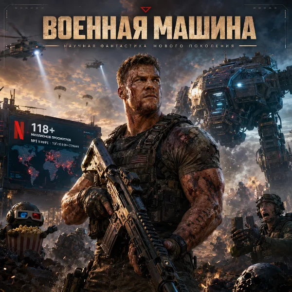 Обложка Оригинальный научно-фантастический боевик «Военная машина» с Аланом Ричсоном стал одним из главных хитов Netflix в 2026 году