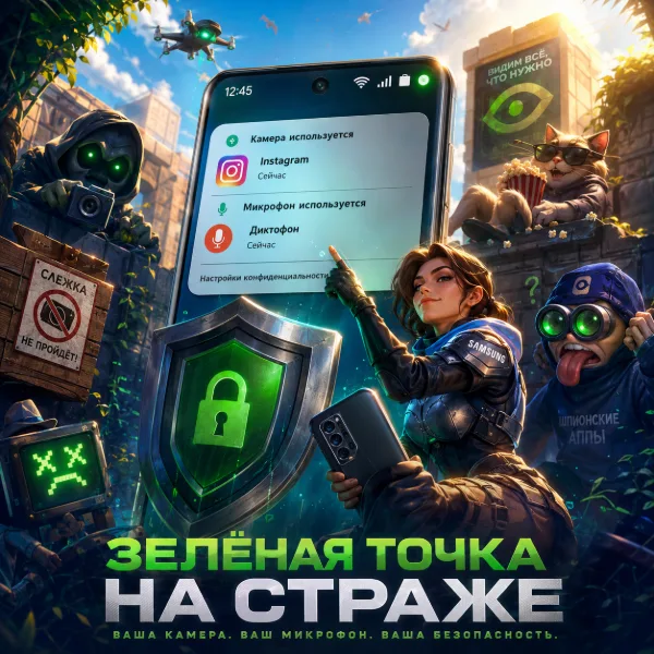 Обложка Зеленый индикатор на телефоне Samsung: что это и как защититься