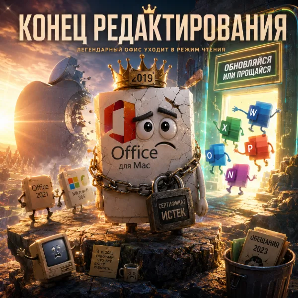 Обложка Microsoft предупреждает: Office 2019 для Mac станет почти бесполезным в следующем месяце