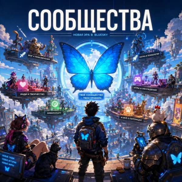 Обложка Bluesky запускает сообщества: новый шаг к децентрализованному общению