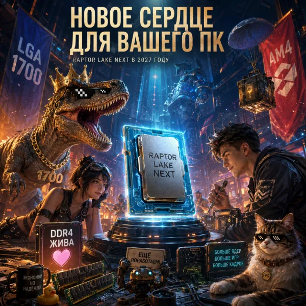 Обложка Intel воскрешает Raptor Lake в третий раз: бюджетный ответ на дорогую DDR5