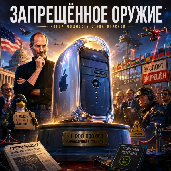 Обложка Apple продавала «оружие»: как Стив Джобс превратил запрет на экспорт Power Mac G4 в гениальную рекламу