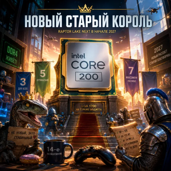 Обложка Intel готовит третье обновление Raptor Lake: Raptor Lake Next выйдет в 2027 году на LGA 1700