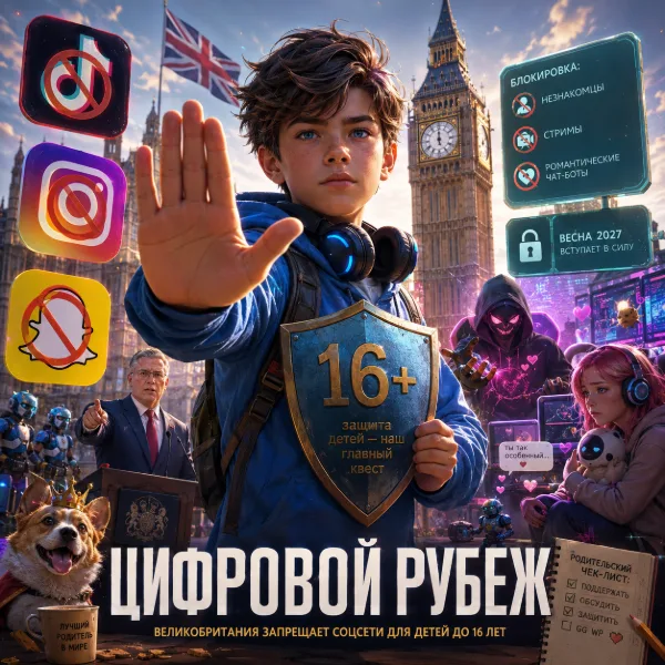 Обложка В Великобритании вводят запрет на соцсети для детей до 16 лет