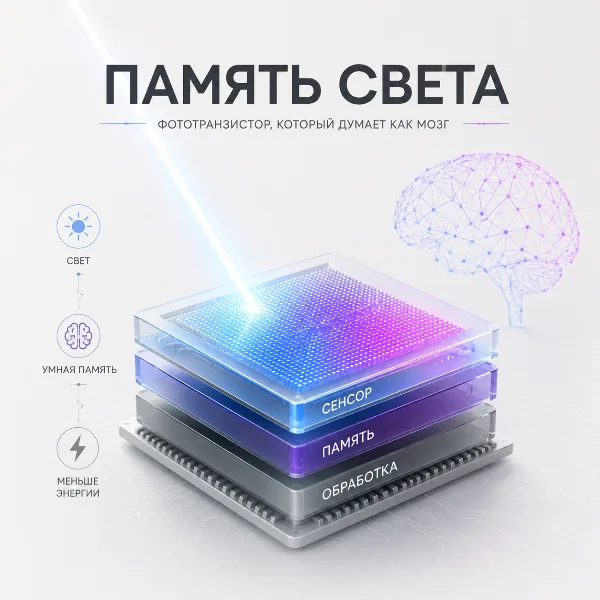 Обложка Фототранзистор, который «забывает» как мозг: учёные создали память для ИИ с программируемым временем жизни