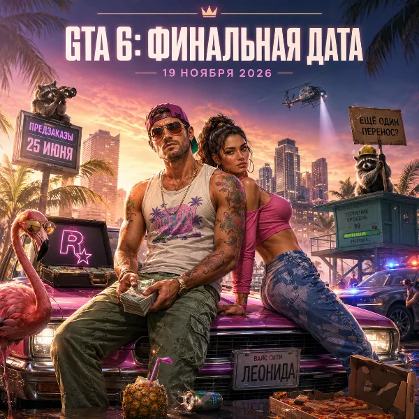 Обложка GTA 6: долгожданная дата релиза окончательно назначена на ноябрь 2026 года