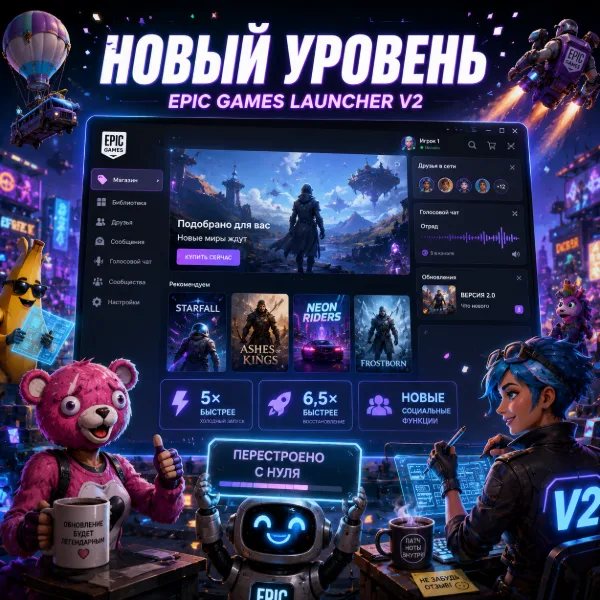 Обложка Epic Games анонсировала Epic Games Launcher V2 — крупное обновление для конкуренции со Steam