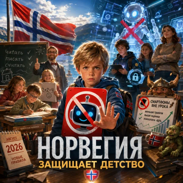 Обложка Норвегия вводит строгий запрет на ИИ-инструменты для младшеклассников