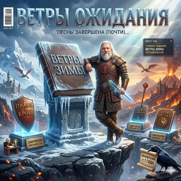 Обложка Ожидание «Ветров зимы» побило рекорд: фанаты ждут книгу дольше, чем Джордж Мартин писал всю сагу