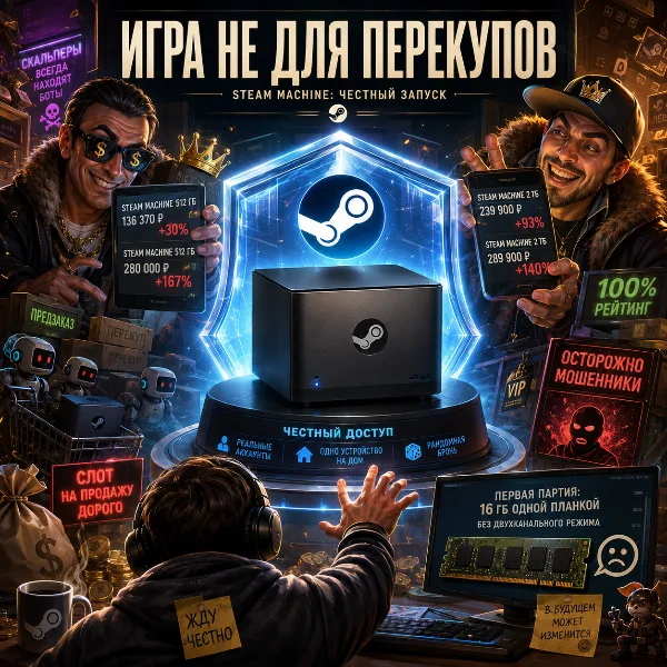 Обложка Спекулянты перепродают слоты на предзаказ Steam Machine с наценкой до 167%