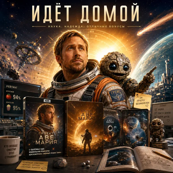 Обложка «Project Hail Mary» выходит на 4K, Blu-ray и DVD 11 августа: дата, бонусы и SteelBook
