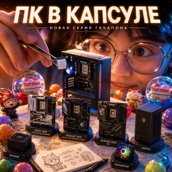 Обложка Японский производитель капсульных игрушек Tarlin выпустит миниатюрные PC-компоненты от ASRock, Gigabyte, MSI и Intel