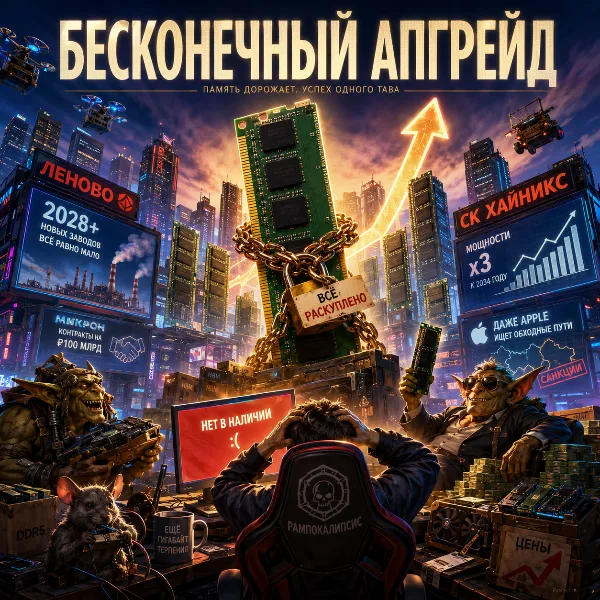 Обложка Lenovo предупреждает о затяжном кризисе памяти: цены на DRAM и NAND больше не вернутся к уровням 2025 года