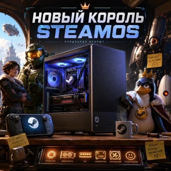 Обложка Meta PCs представила Steamroller — первый предсобранный игровой ПК на SteamOS