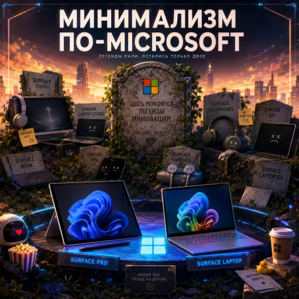 Обложка Microsoft сворачивает линейку Surface: бюджетные Go и Laptop Go уходят в прошлое