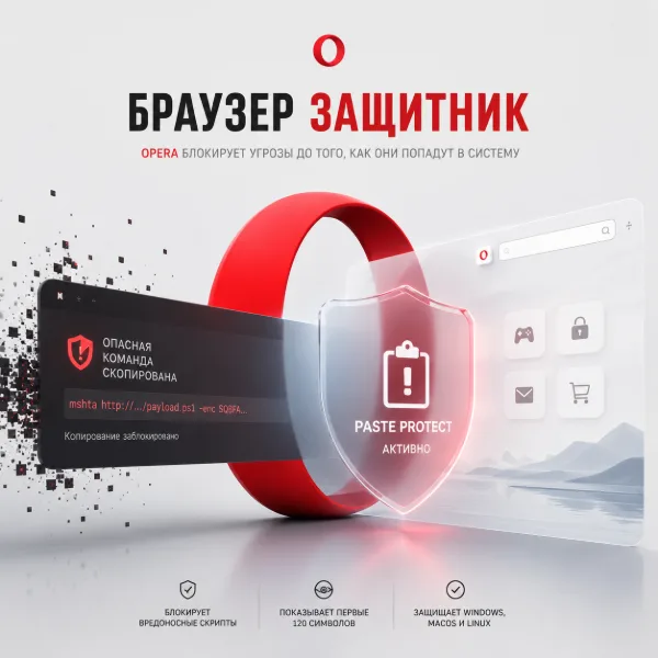 Обложка Opera представила защиту от вредоносных клипборд-атак Paste Protect