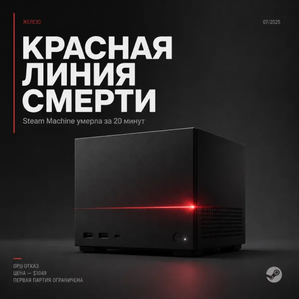 Обложка Steam Machine сломалась за 20 минут: что такое «красная линия смерти» и почему виноват GPU